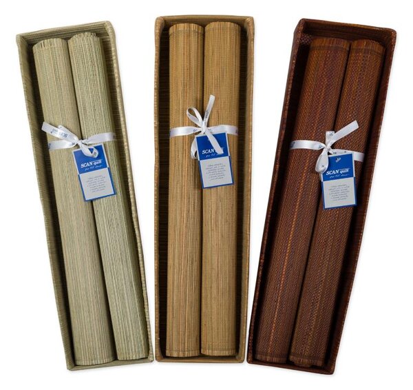 Prostírání GRASS box 2 ks tmavě hnědá běhoun delší strana 100-170 cm
