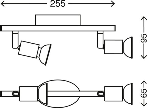 BRILONER Bodové svítidlo 25,5 cm 2xGU10 6W 500lm bílé BRI 2767-026
