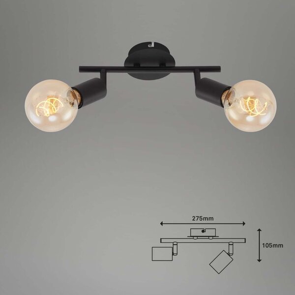 BRILONER Bodové svítidlo 27,5 cm 2x E27 60W černá BRI 2868-025