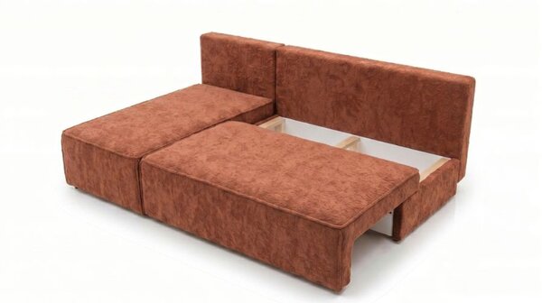 Rozkládací rohová sedací souprava FORANO - Monte Levá Oranžová