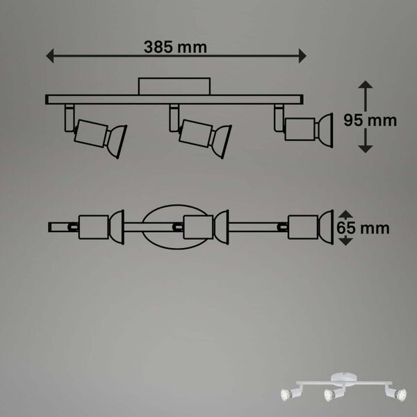 BRILONER Bodové svítidlo 38,5 cm 3xGU10 9W 750lm bílé BRI 2767-036