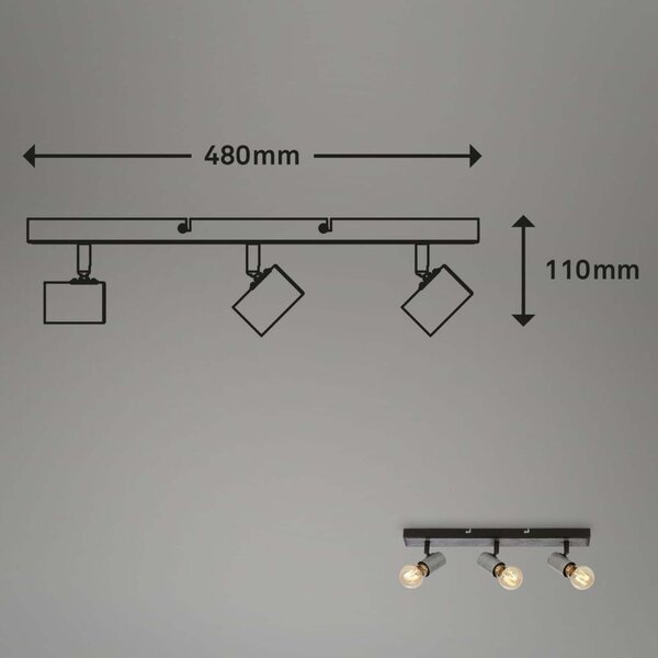 BRILONER Bodové svítidlo 48 cm 3x E27 max. 60W antická stříbrná BRI 2222-034