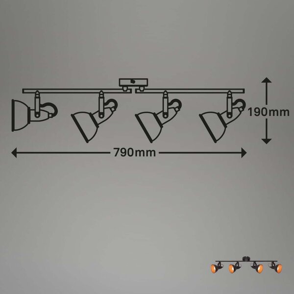 BRILONER Bodové svítidlo 79 cm 4x E14 40W černá BRILO 2049-045