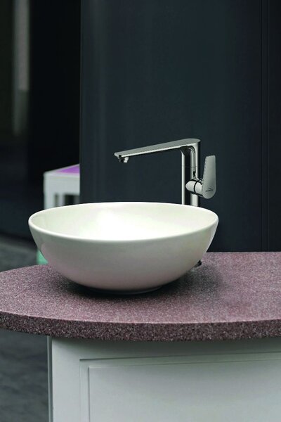 Invena Dokos, keramické umyvadlo na desku 395x395x135 mm, bílá lesklá, INV-CE-19-011-C
