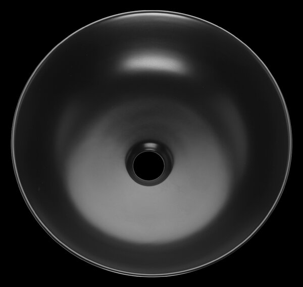 Invena Dokos, umyvadlo na desku 395x395x135 mm, černá matná, INV-CE-19-005-C