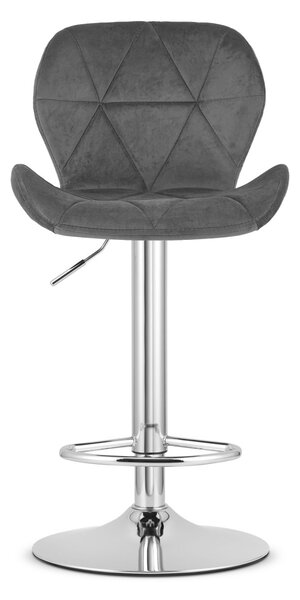 Barová židle WEST VELVET, šedá