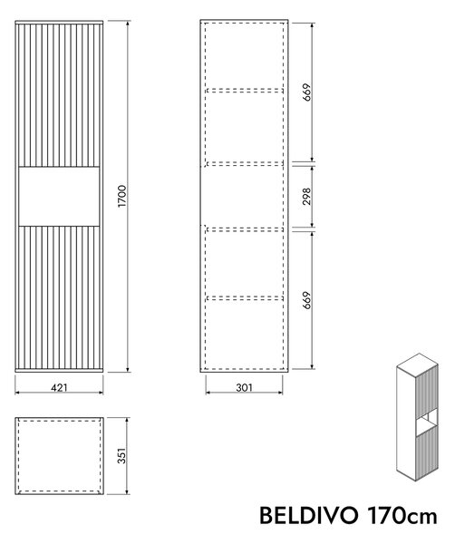 Vysoká skříň BELDIVO 170 cm