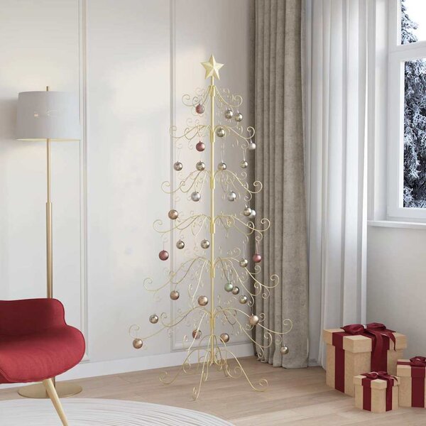 VidaXL Kovový vánoční stromeček 180 cm Práškově lakovaná ocel [359608] Barva: zlatá