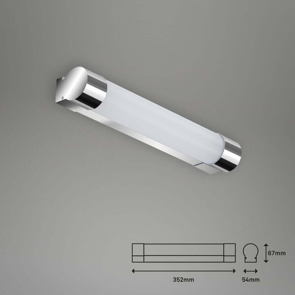 BRILONER LED nástěnné svítidlo do koupelny 35,2 cm 8W 720lm chrom IP44 BRI 2051018