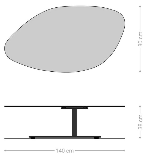 DELIFE Konferenční stolek Vibana 140x80 cm keramika Minas Melange bílá béžová podnož titanová barva