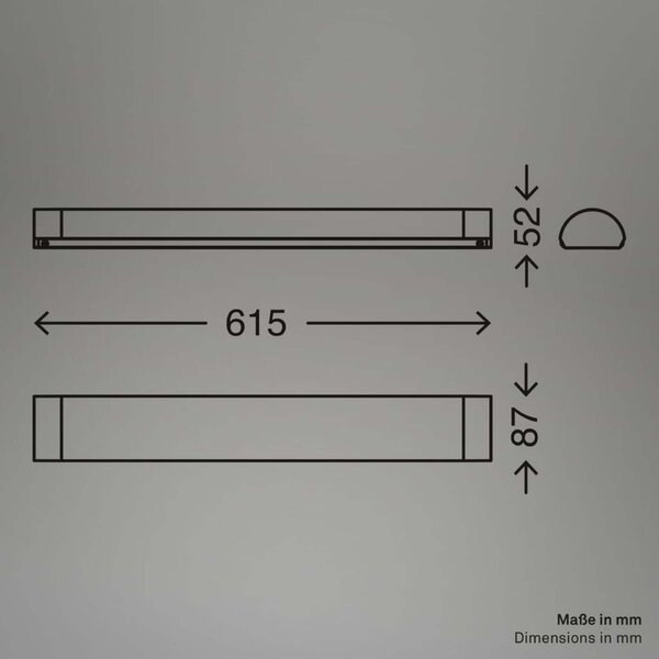 BRILONER LED nástěnné svítidlo 61,5 cm 11W 1200lm chrom IP44 BRI 2071118