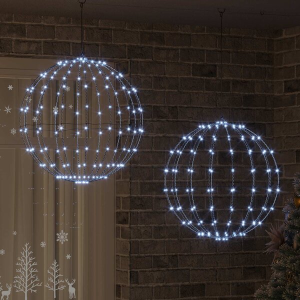 VidaXL Koule 2 ks 60 x 60 x 62 cm Kov 384 LED [42019112] Barva: Teplá bílá