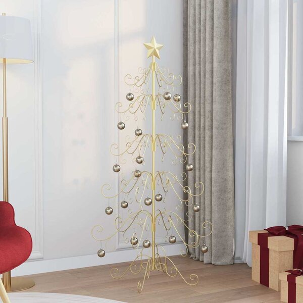 VidaXL Kovový vánoční stromeček KUOPIO Ocel [359607] Barva: zlatá, Velikost: 180 cm