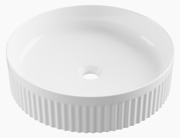 Gamma Frezja, kulaté umyvadlo na desku 425x425x105 mm, bílá lesklá, GMA-UC-FREZJAOK