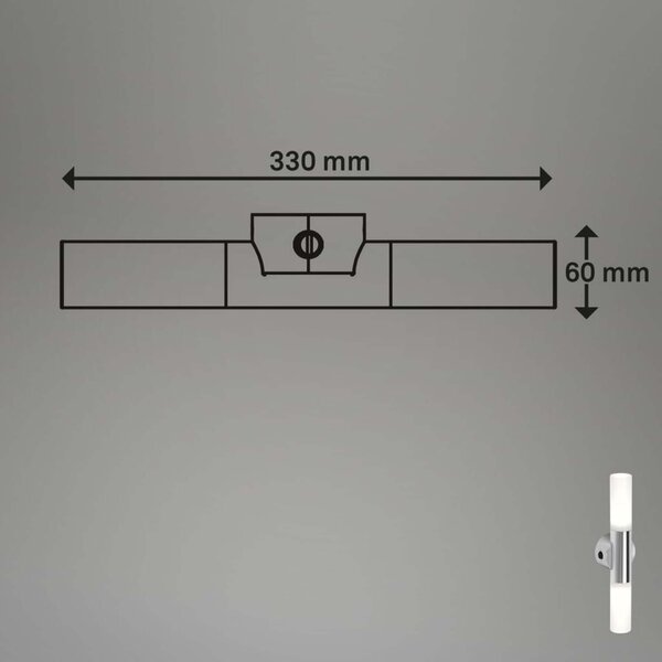 BRILONER Nástěnné svítidlo 33 cm 2x E14 9W chrom BRI 2148028