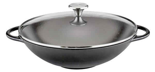 Litinová wok pánev s poklicí, 30 cm - Küchenprofi (Pánev Wok s poklicí 30 cm - Küchenprofi)