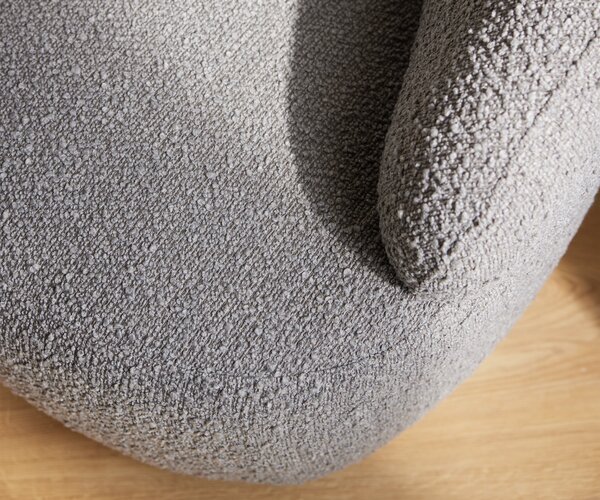 DELIFE Křeslo Nova 88x88 cm bouclé stříbrně šedá
