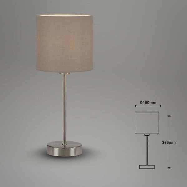 BRILONER Stolní lampa, max. 25 W, 38,5 cm, taupe BRILO 7002-011