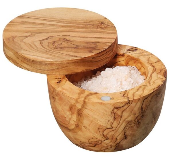 Dóza na sůl 9,5 cm, olivové dřevo - Zassenhaus (Nádoba na sůl 9,5 cm, olivové dřevo - Zassenhaus)