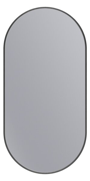 Erga Oval, oválné zrcadlo 45x90cm, černý rám, ERG-V01-OVAL-4590-BK
