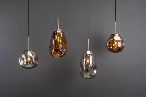 Stropní lampa blown glass chrome s