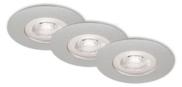 BRILONER 3ks sada LED vestavné svítidlo, pr. 9 cm, 5 W, matný chrom BRI 7046-034