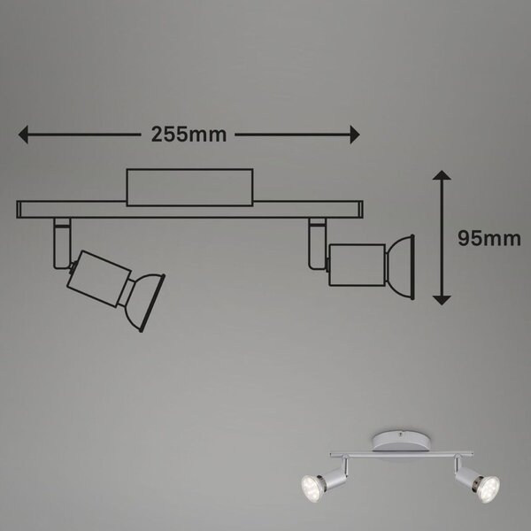 BRILONER Bodové svítidlo 25,5x7 cm 2xGU10 4,8W 520lm titan BRI 2915-024