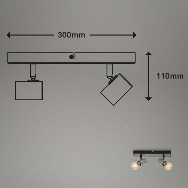 BRILONER Bodové svítidlo 30 cm 2x E27 max. 60W antická stříbrná BRI 2222-024