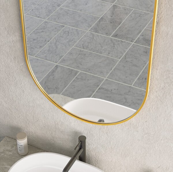 Erga Oval, oválné zrcadlo 60x100cm, zlatý rám, ERG-V01-OVAL-6010-GD