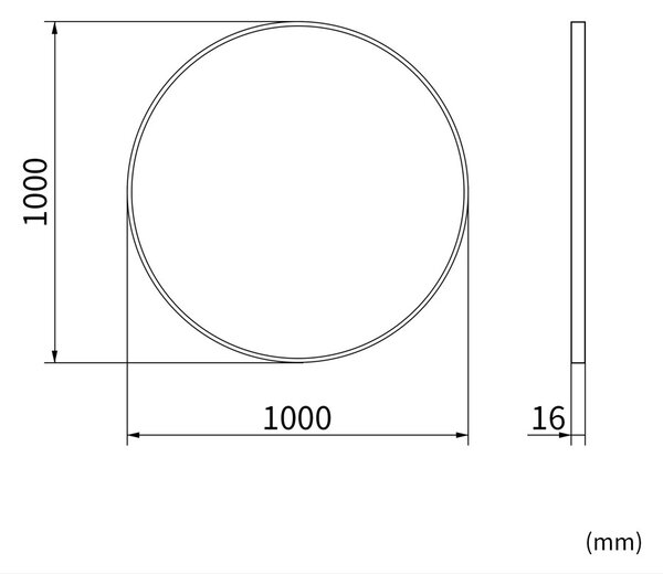 Erga Round, kulaté zrcadlo 100cm, zlatý rám, ERG-V01-ROUND-1010-GD