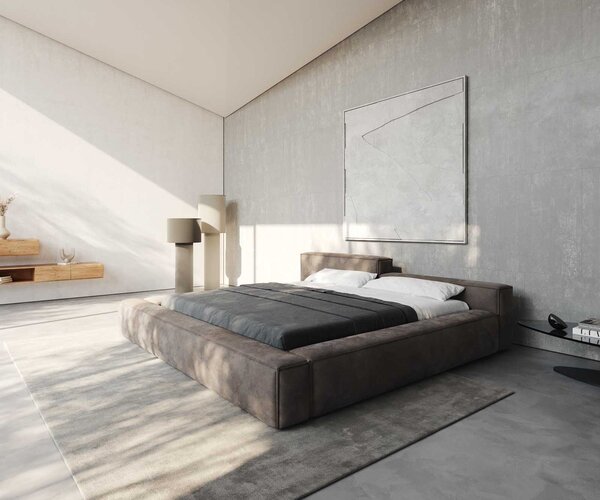DELIFE Čalouněná postel Kalinea 180x200 cm mikrovlákno taupe vintage