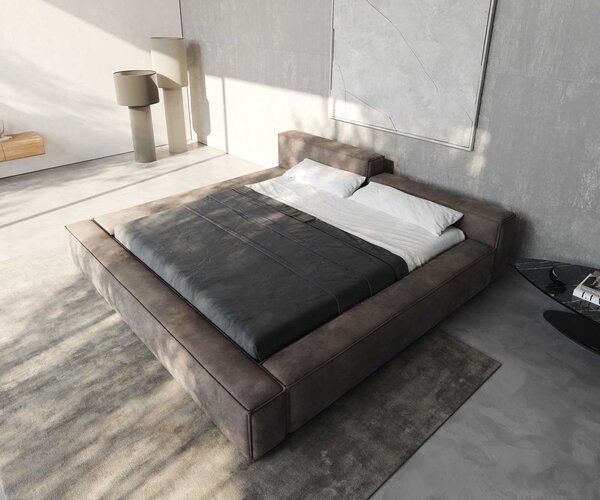 DELIFE Čalouněná postel Kalinea 180x200 cm mikrovlákno taupe vintage