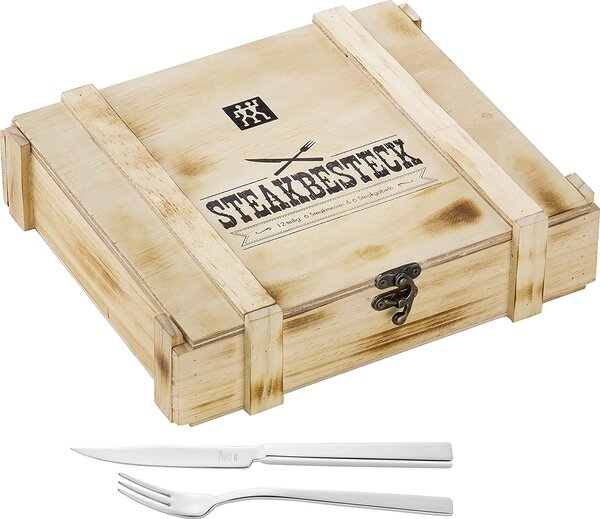 Steakový příbor 12 dílný v dřevěném boxu - ZWILLING J.A.HENCKELS Solingen (Specials steak set 12 ks, dřevěný box - ZWILLING J.A.HENCKELS Solingen)