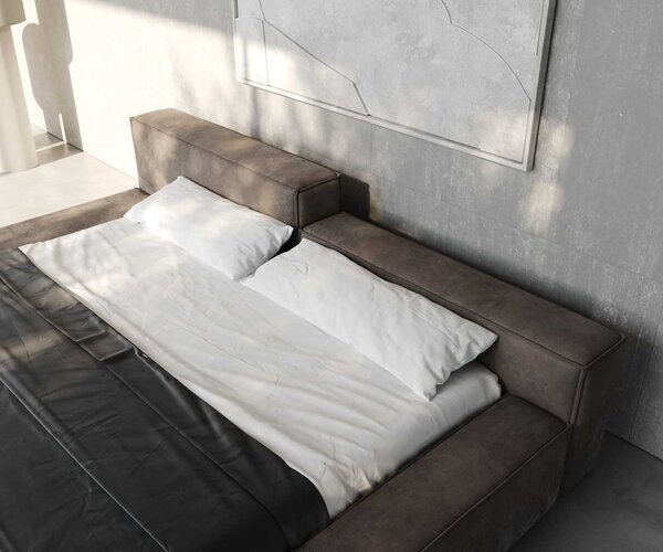 DELIFE Čalouněná postel Kalinea 180x200 cm mikrovlákno taupe vintage