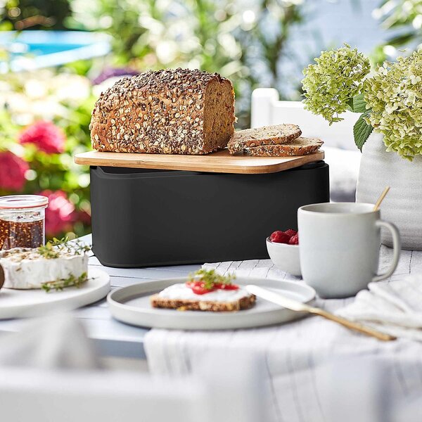 BREAD'N'BREAKFAST Chlebník s víkem - černá
