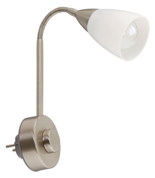 BRILONER Flexibilní svítidlo do zásuvky 23,5 cm E14 25W matný nikl BRI 2491012P