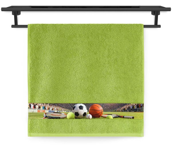 Ručník Veba NORA tisk Sportovní vášeň sytá zelená Velikost: 70x140 cm