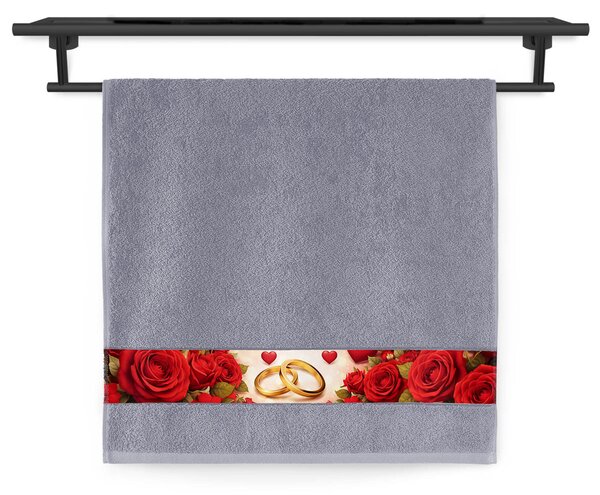 Ručník Veba NORA tisk Nekonečné pouto střední šedá Velikost: 50x100 cm