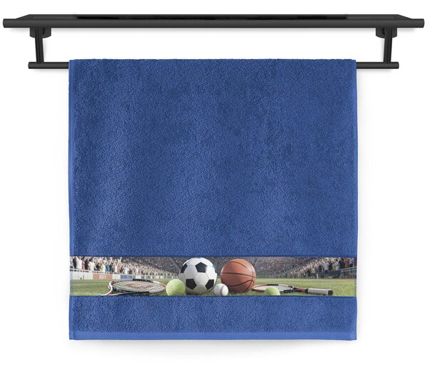 Ručník Veba NORA tisk Sportovní vášeň tmavá modrá Velikost: 70x140 cm