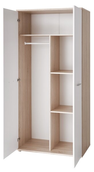 Šatní skříň Daron 2D 23 DSW DI-03 (dub sonoma + bílá)