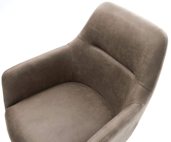 DELIFE Jídelní židle Pejo-Flex mikrovlákno taupe vintage křížová podnož zúžená černá taštičkové pružiny