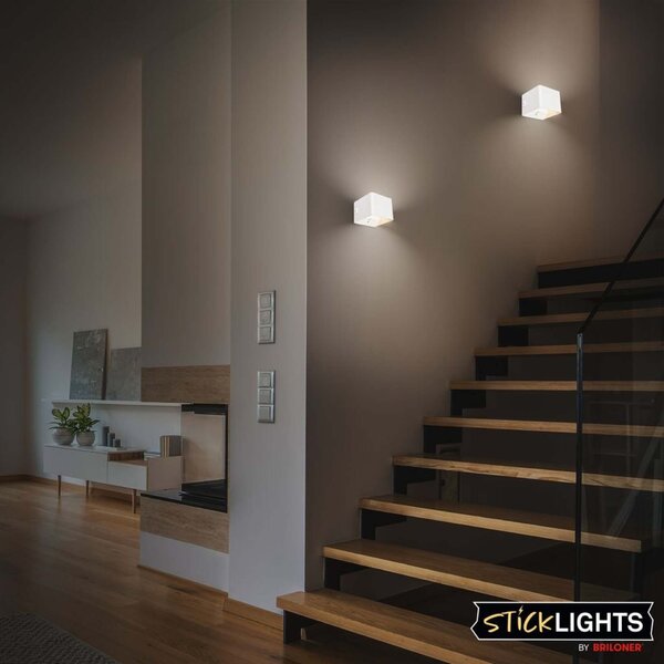 BRILONER Borra nástěnné svítidlo - 1,5W, 100lm, bezdrátové, LED, s pohybovým čidlem, bílé 3879016