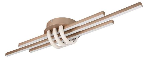 Trio Leuchten R67873165 CINTO - Stropní hnědý lustr stmívatelný klasickým vypínačem, LED 20W, 3000K, 81 x 18cm (Moderní stropní lustr s teplou barvou světla v kávově hnědé barvě)