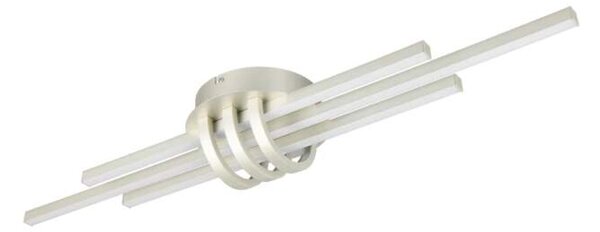 Trio Leuchten R67873107 CINTO - Stropní lustr stmívatelný klasickým vypínačem v matném niklu, LED 20W, 3000K, 81 x 18cm (Moderní stropní lustr s teplou barvou světla v matném niklu)