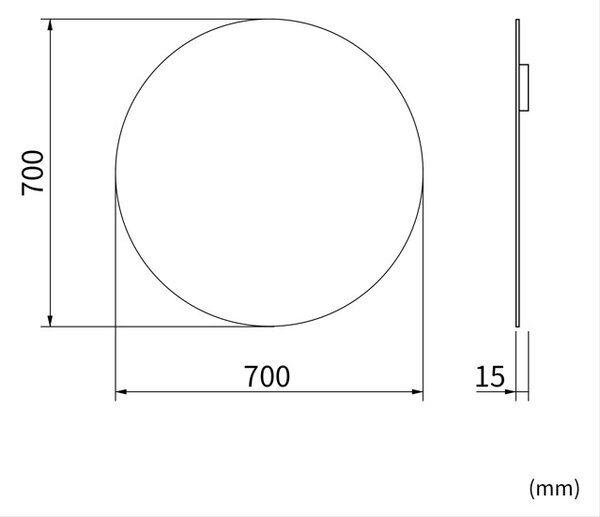 Erga Round, kulaté zrcadlo 70cm, ERG-V01-ROUND-7070-CL