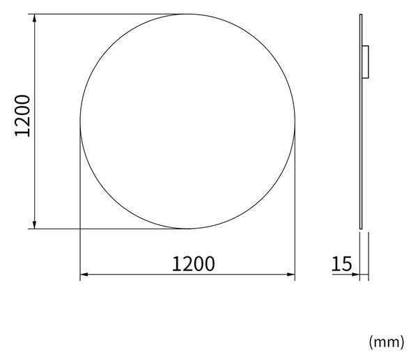 Erga Round, kulaté zrcadlo 120cm, ERG-V01-ROUND-1212-CL