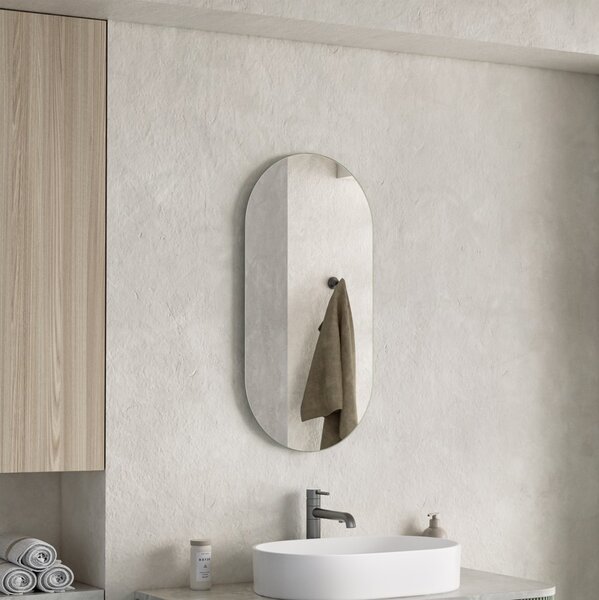 Erga Oval, oválné zrcadlo 40x80cm, ERG-V01-OVAL-4080-CL