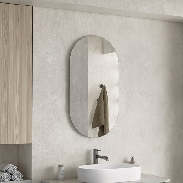 Erga Oval, oválné zrcadlo 50x90cm, ERG-V01-OVAL-5090-CL
