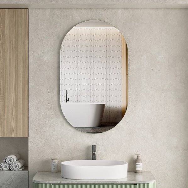 Erga Oval, oválné zrcadlo 60x100cm, ERG-V01-OVAL-6010-CL