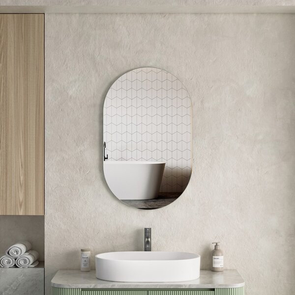 Erga Oval, oválné zrcadlo 50x80cm, ERG-V01-OVAL-5080-CL